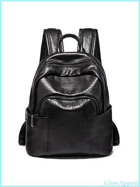 Soft Leather Backpack Handbag Faux Leather Waterproof Large Capacity